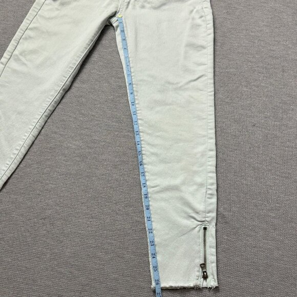 KanCan Womens Size 5/26 Mint Green Skinny Jeans Raw Hem Ankle Zipper Low Rise - Picture 10 of 14